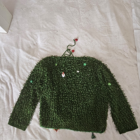 Christmas Sweater Berek Vintage Green Cardigan Size L - Picture 3 of 5